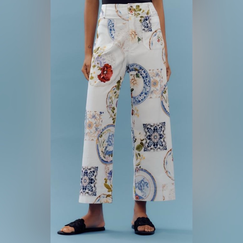 The Colette Cropped Wide-Leg Pants by Maeve: Magic Fabric Edition